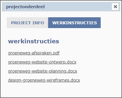 werkinstructies in urenregistratiescherm