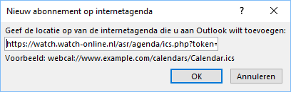 Agenda URL invoeren