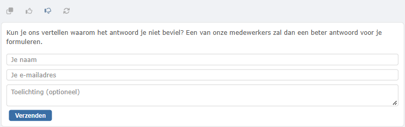 ai help chat formulier duim omlaag ai help chat formulier duim omlaag