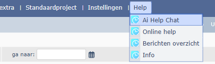 ai help chat in het menu ai help chat in het menu