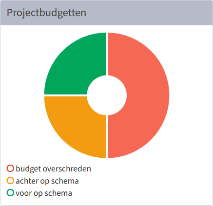 Grafiek met informatie over de projectbudgetten