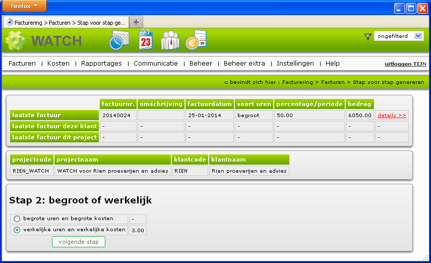 Stap 2: Begroot of werkelijk