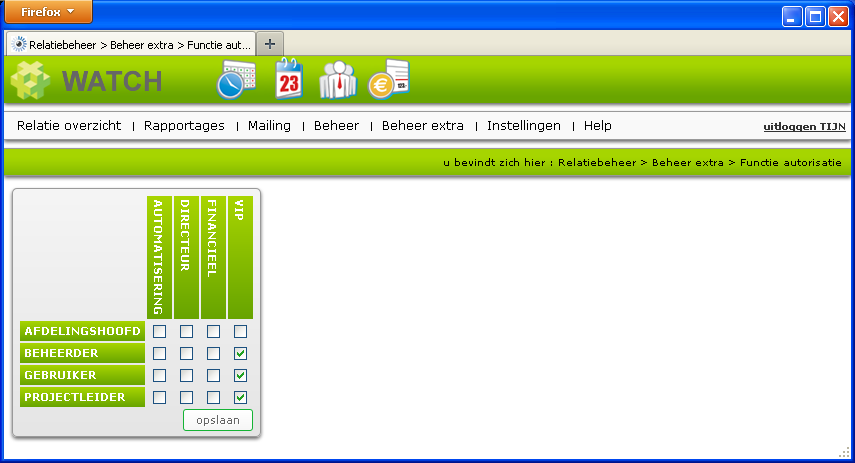 functie autorisatie