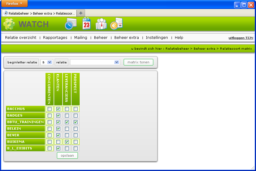 relatiesoorten matrix