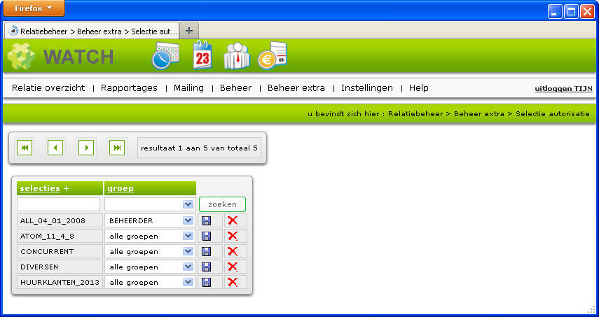 selectie autorisatie