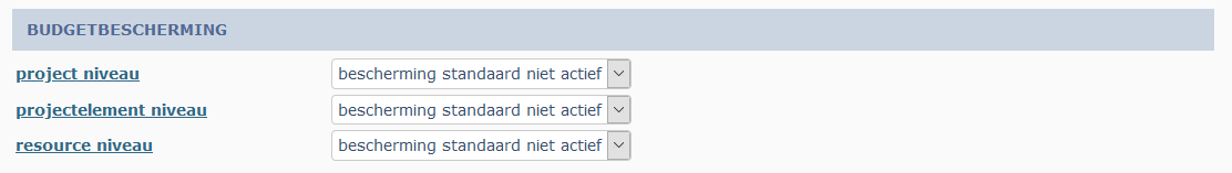 Budgetbewaking systeeminstellingen