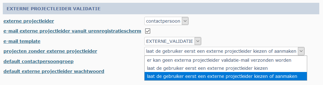 opties voor projecten zonder extenre projectleider