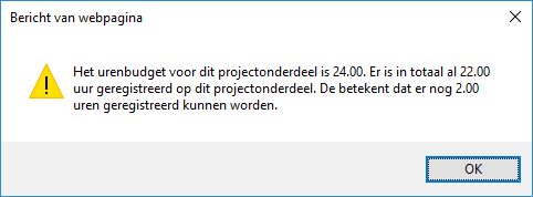 melding projectonderdeelniveau