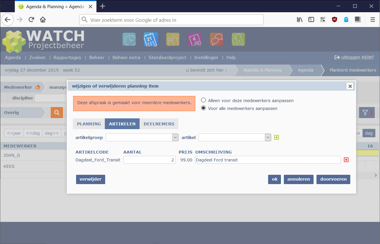 artikelen voor meerdere medewerkers