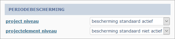 periodebescherming instellingen
