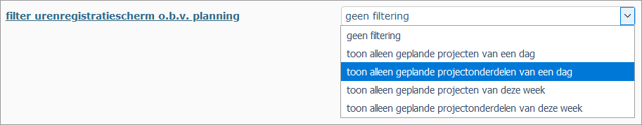 urenregistratie volgt planning instelling